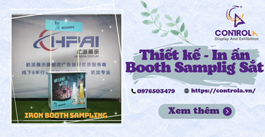 Kỹ thuật thiết kế - In ấn Booth Sampling sắt di động giá rẻ