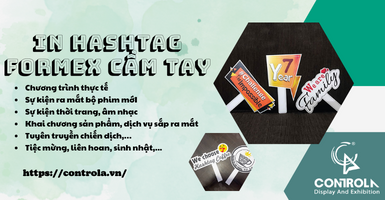 In Hashtag cầm tay chất liệu PP bồi Formex giá rẻ toàn quốc