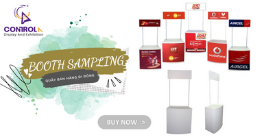 Booth sampling dùng để trưng bày ngoài trời hay trong nhà ?