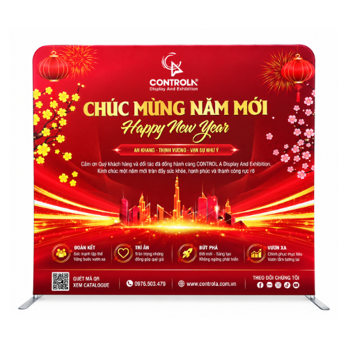 BACKDROP IN VẢI TRƯNG BÀY HAI MẶT – NGANG 2M9